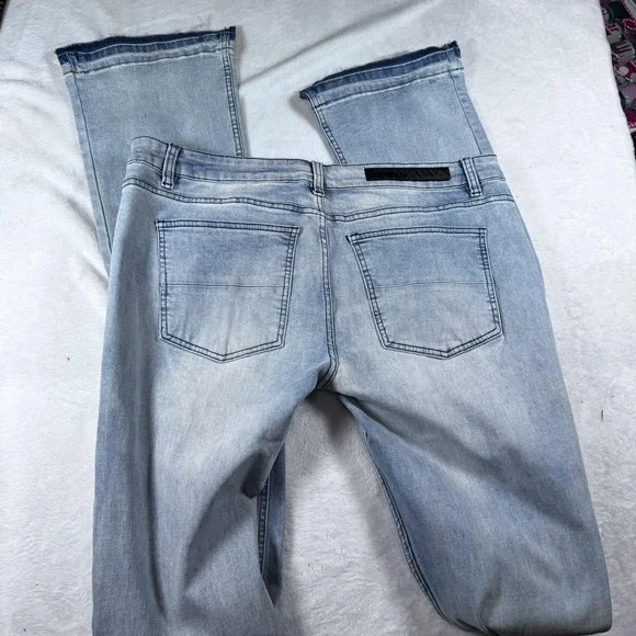 Rockstar Original Jeans Mens 42 Light Wash‎ Stacked Flare Distressed Skelman